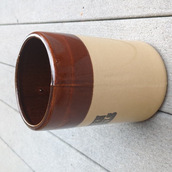 Vintage Stoneware Kitchen Utensils Crock Style Storage Jar - Picture 5 of 9